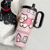 Portable Insulated Stainless Steel Straw Cup with Handle