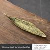 Portaincenso a Foglia Lunga per Bastoncini di Palo Santo Raccogli Cenere in Metallo Bruciatore Censer Accessori Arredo Casa Meditazione Yoga
