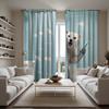2pcs HD Polar Bear decorative curtain with brush Blue tie digital printed curtain Home Decoration style Decoration living roo