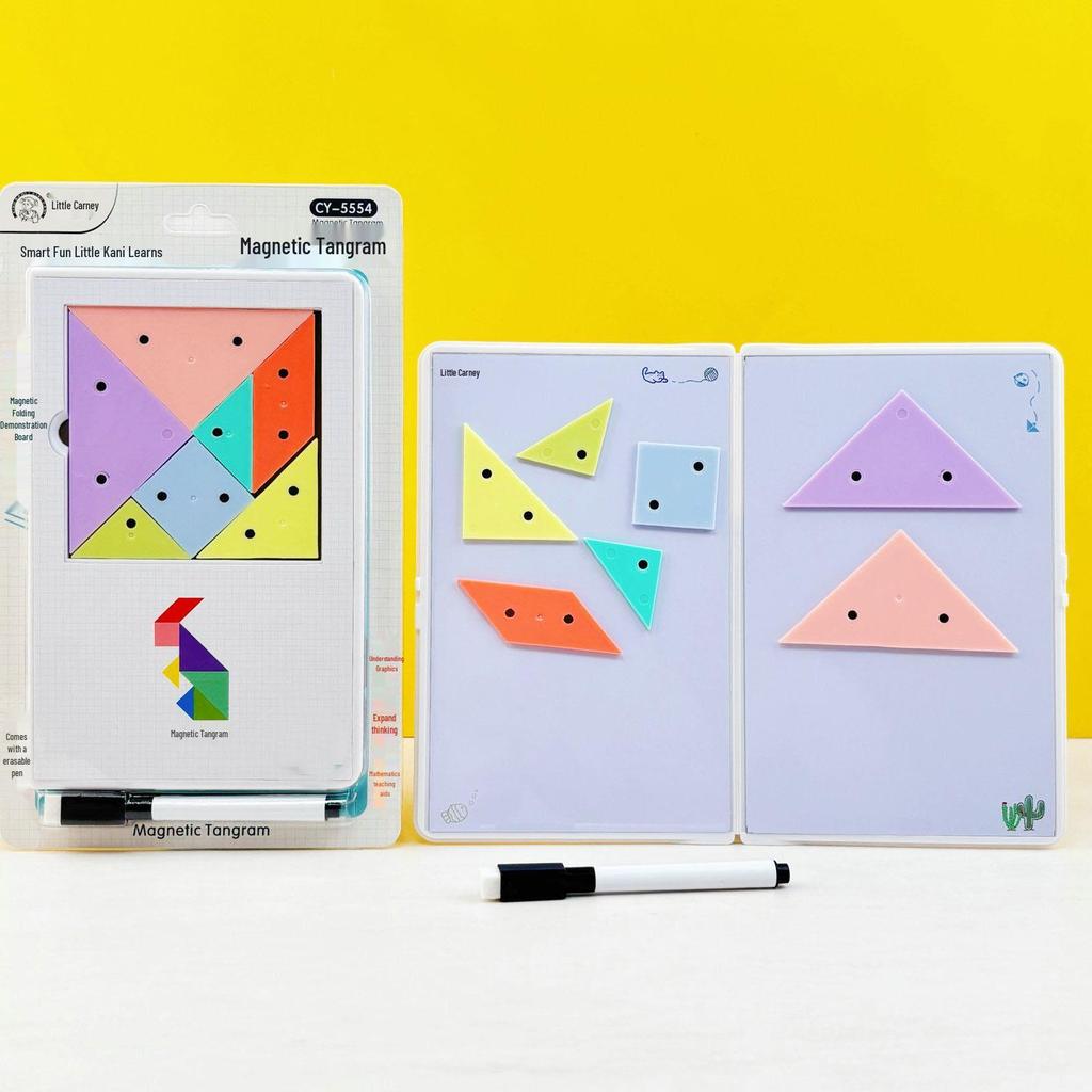 Magnetic Tangram Puzzle for Kids: First Grade Math Teaching Aid