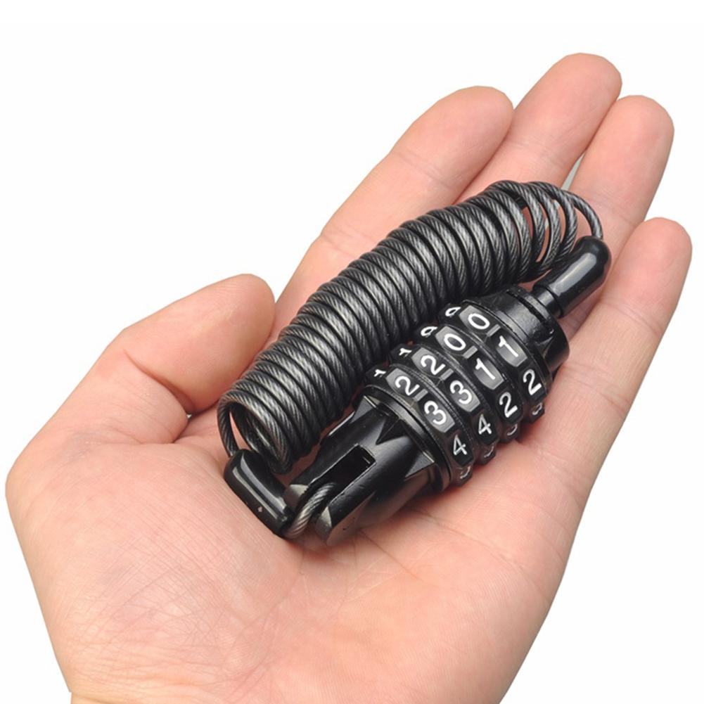 Motorcycle Helmet Lock With Steel Wire Cable Tough Combination PIN Lock Carabiner Fix For Motorcycle Bicycle Electric Vehicles