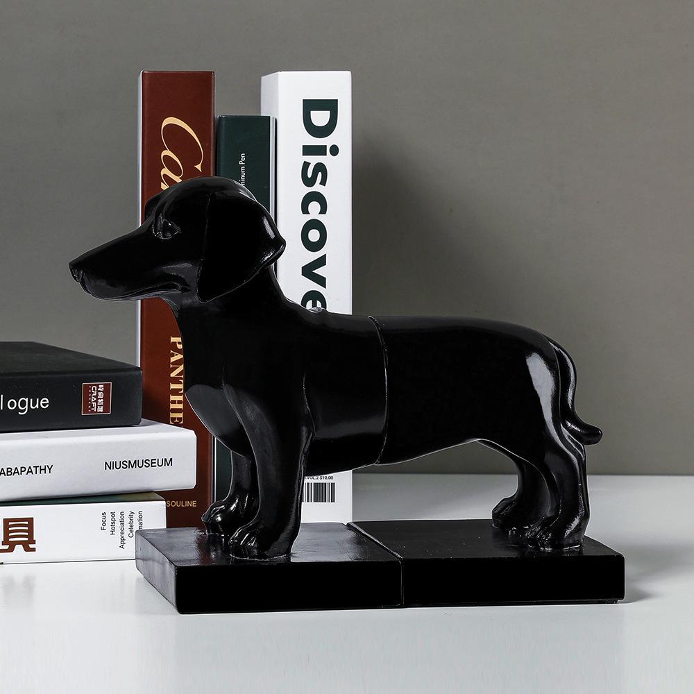 

Fake Books Luxury Decoration Dachshund Sculpture Animal Office Desk Decorative Bookend Book Accessories Luxury Decorative Book чёрный