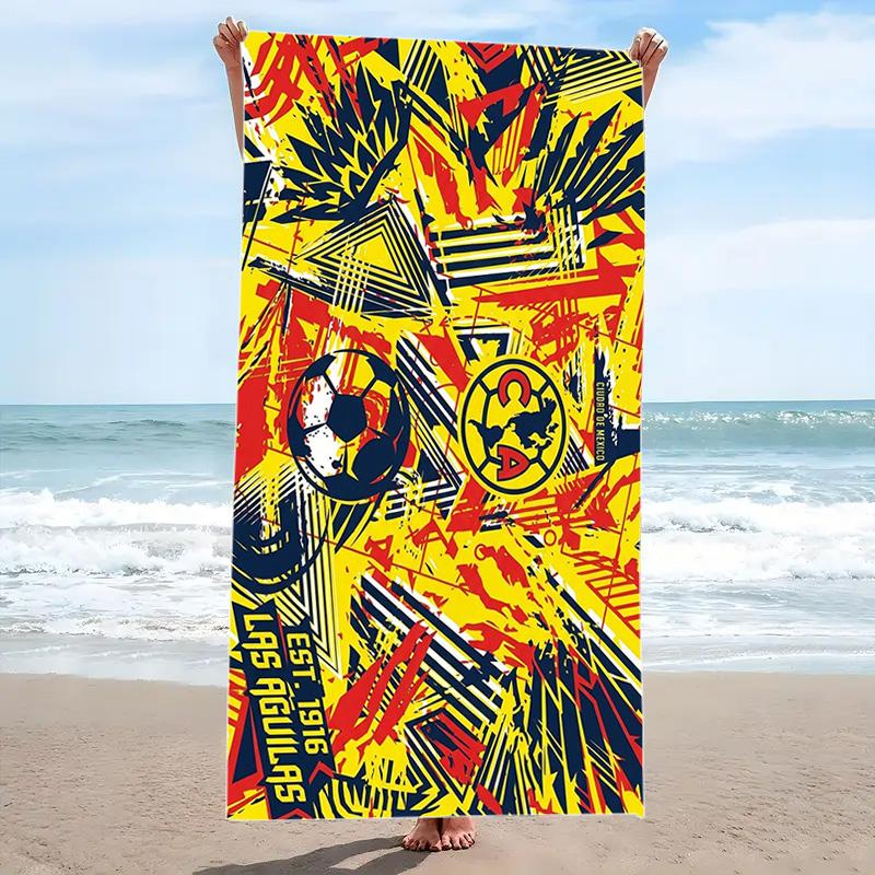 Club América Logo Print Beach Towel, Large Soft Quick Dry Towel for Beach Camping Swimming
