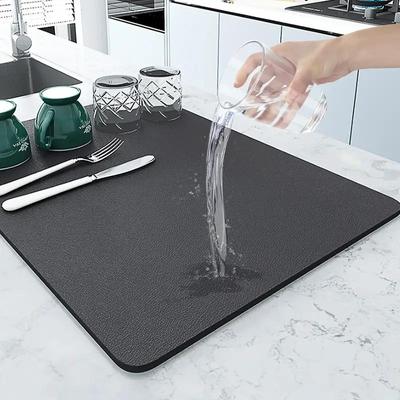 Diatom Mud Tableware Drying Mat, Draining Mat, Non-slip Absorbent Coffee Machine Pet Mat