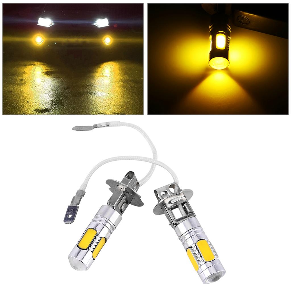 2 Pack H3 LED Fog Light Bulbs 12V 7.5W Yellow Sup Bright 5730 SMD En Gy Saving Lasting Anti-Vibration Safe for Cars Trucks SUV