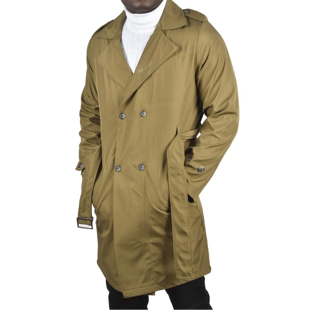 DeepSEA Geniş Kalıp Kruvaze Yaka Su İtici Astarsız Uzun Trençkot 2500789