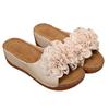 Slope heel beach slippers women's summer new fish mouth flower comfortable outdoor seaside play beach shoes women