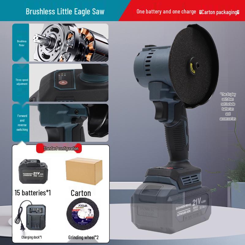 4-Inch Brushless Angle Grinder & Little Eagle Lithium Battery Saw - Handheld Polishing, Cutting, Grinding, Grout Remover Tool.
