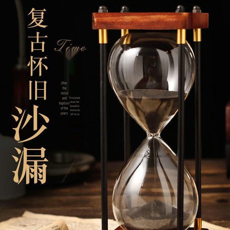 

Retro Hourglass Timer: Anti-Fall Sand Bottle – Creative Desktop Ornament & Gift for Children. Small Blue Sand 15 min - Engraving Included