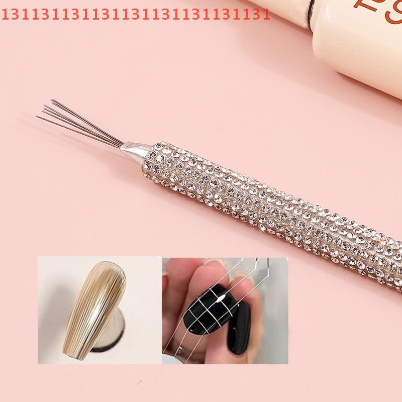 Professional 7 Pin Stripe Nail Art Liner Brush 3D Tip Ultra-thin Line Drawing Pen UV Gel Brushes Manicure Nail Painting Tools