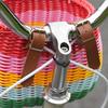 Bicycles Basket with Fasten Strap, Plastic Bicycles Front Basket for Kids Adjustable Bike Handlebar Storage Bike Basket