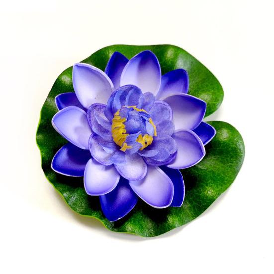 Floating Artificial Lotus Flowers with Lotus Leaf Realistic Faux Pond Plants Ornament for Lake Pool Aquarium Water Decoration