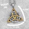 Viking Celtic Knot Pendant Necklace Stainless Steel Men Chain Odin Protection Amulet Gothic Jewelry Gift