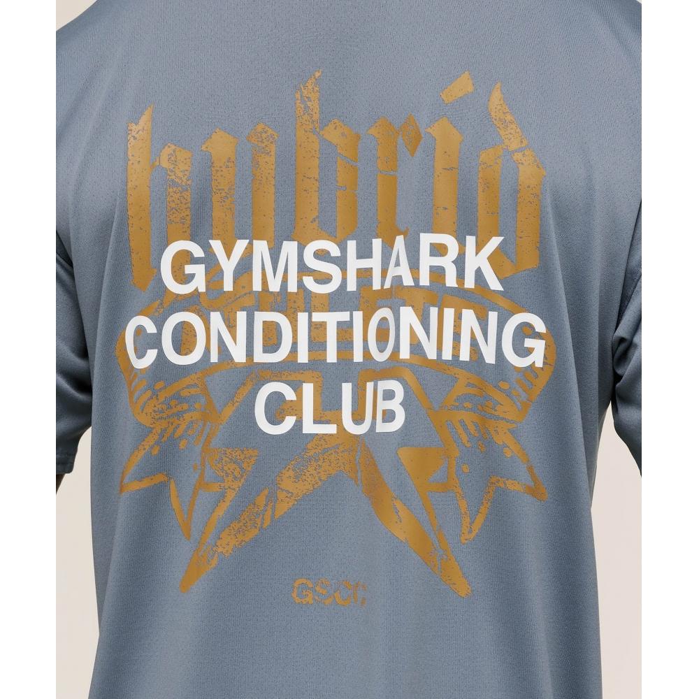 Gymshark Hybrid Graphic T shirT Iron Blue A3c4f ucTm