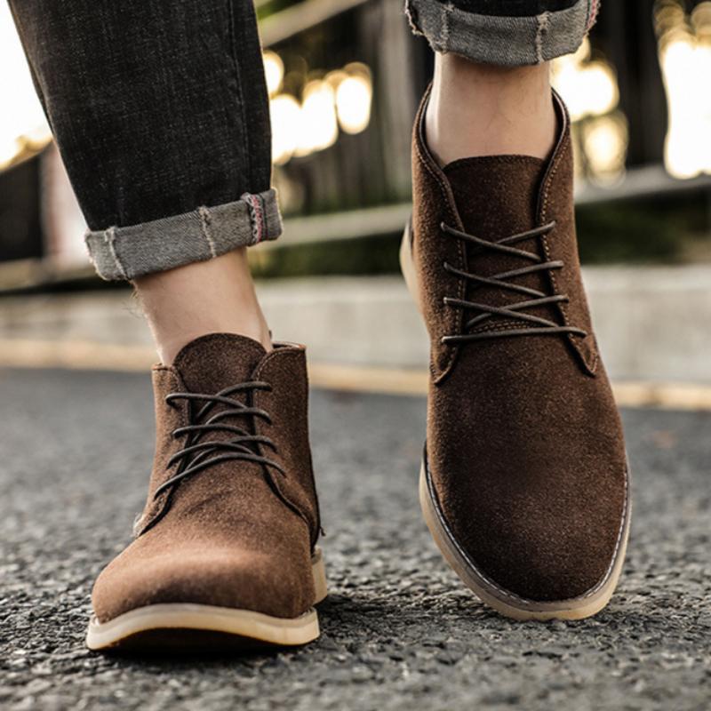 Ankle Boots Men's Leather Boots Low-top Men's Shoes Comfortable and Breathable Pointed Toe European and American Style Short Boots