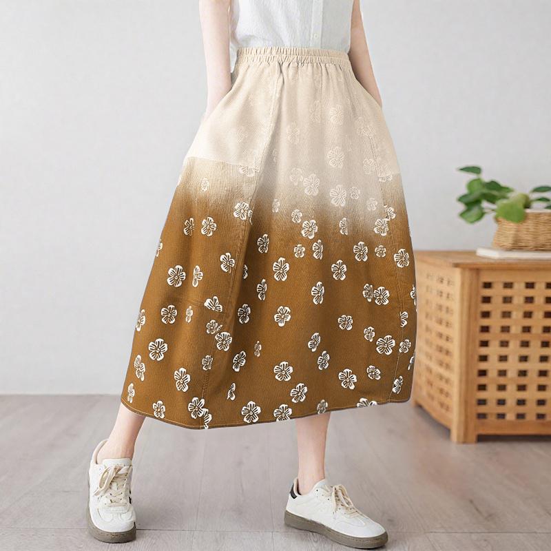 

ZANZEA Женские повседневные свободные миди-юбки с цветочным принтом 5XL коричневый