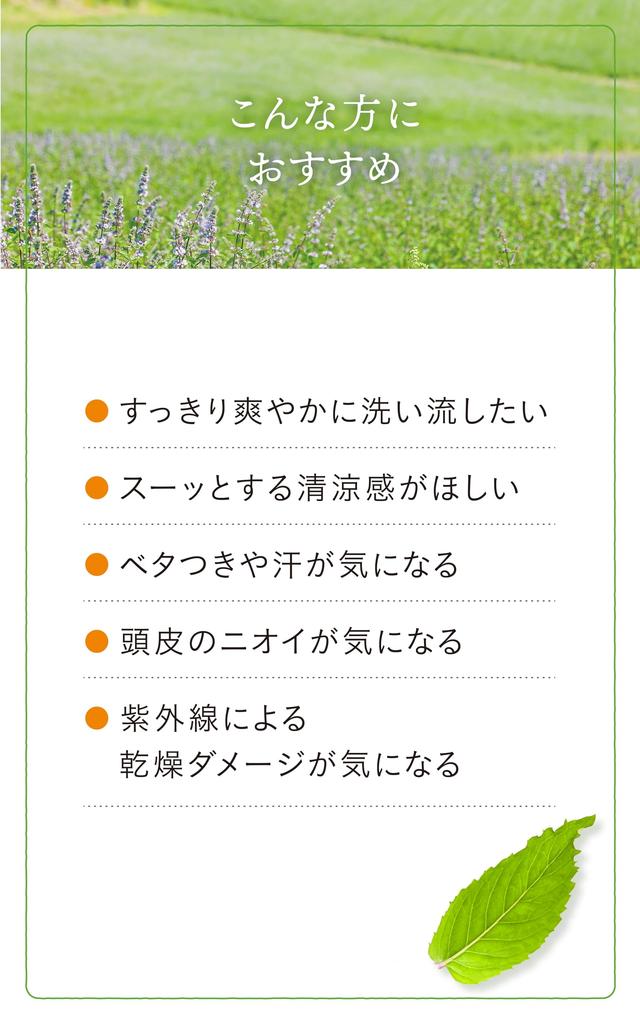 Natural Island Japanese Mint Refreshing Refreshing with an Invigorating Treats Stickiness and Made In Japan Shampoo, 400ml, Scent, Odor,
