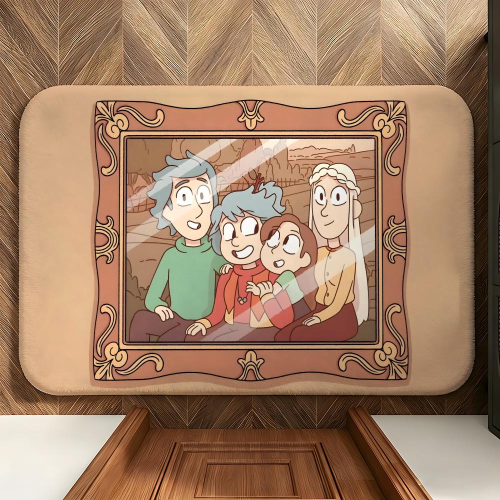Cartoon H-Hilda Floor Mat Soft Flannel Floor Mat Suitable for Entryways, Living Rooms, Bedrooms, and Bathrooms
