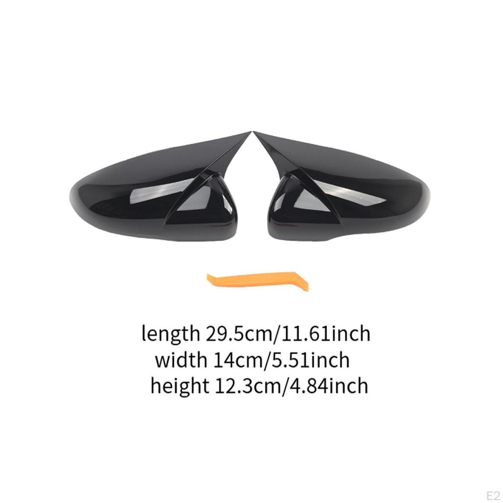 2x Side Mirror Cover Caps Rearview Replacement Component Easily Install Assembly