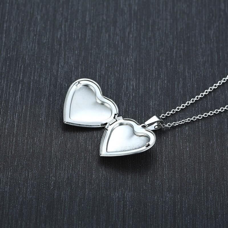 Vnox Ciondoli Medaglione Cuore Leggero per Donna Uomo Apribile Porta Foto Collane in Acciaio Inossidabile Lucido Amore Familiare Collare