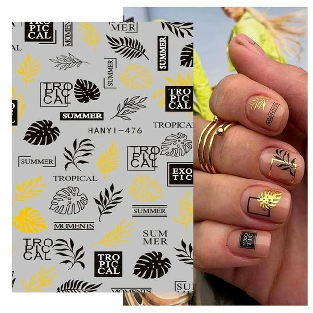 Zurück Kleber Aufkleber 3D Nagel Aufkleber Schwarz Weiß Geometrische Zeichnungen Designs Nagel Aufkleber Dekoration Für Nail Art Schönheit