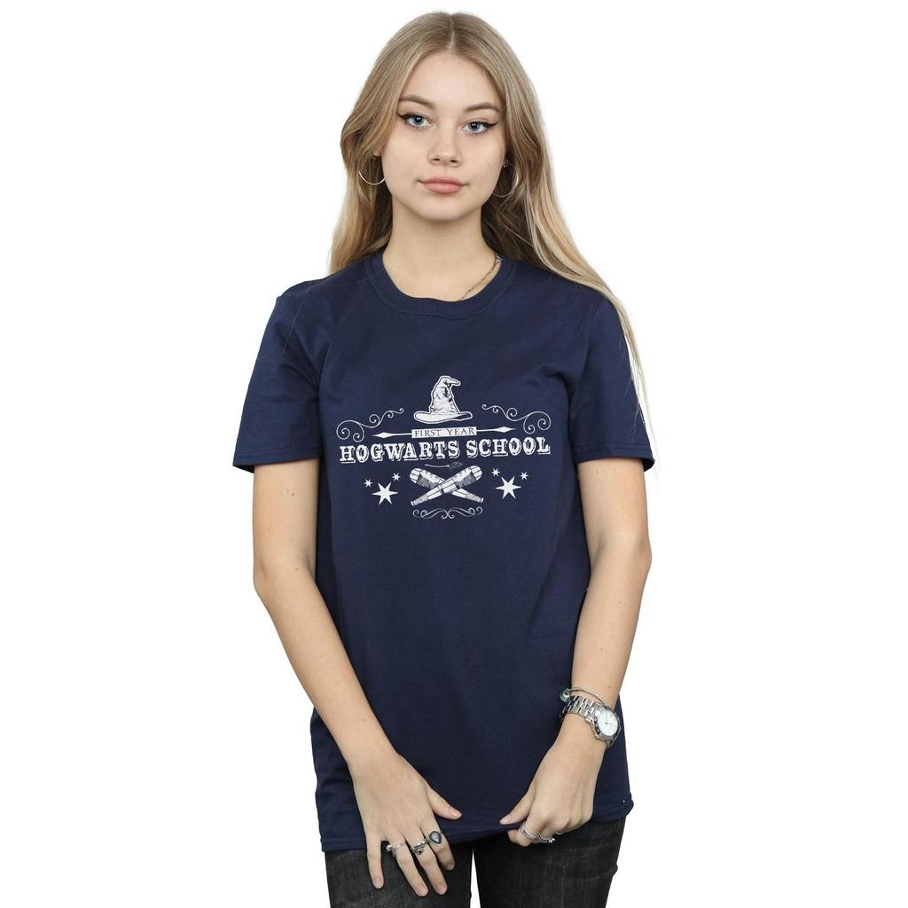 Harry Potter Womens/Ladies Hogwarts First Year Cotton Boyfriend T-Shirt