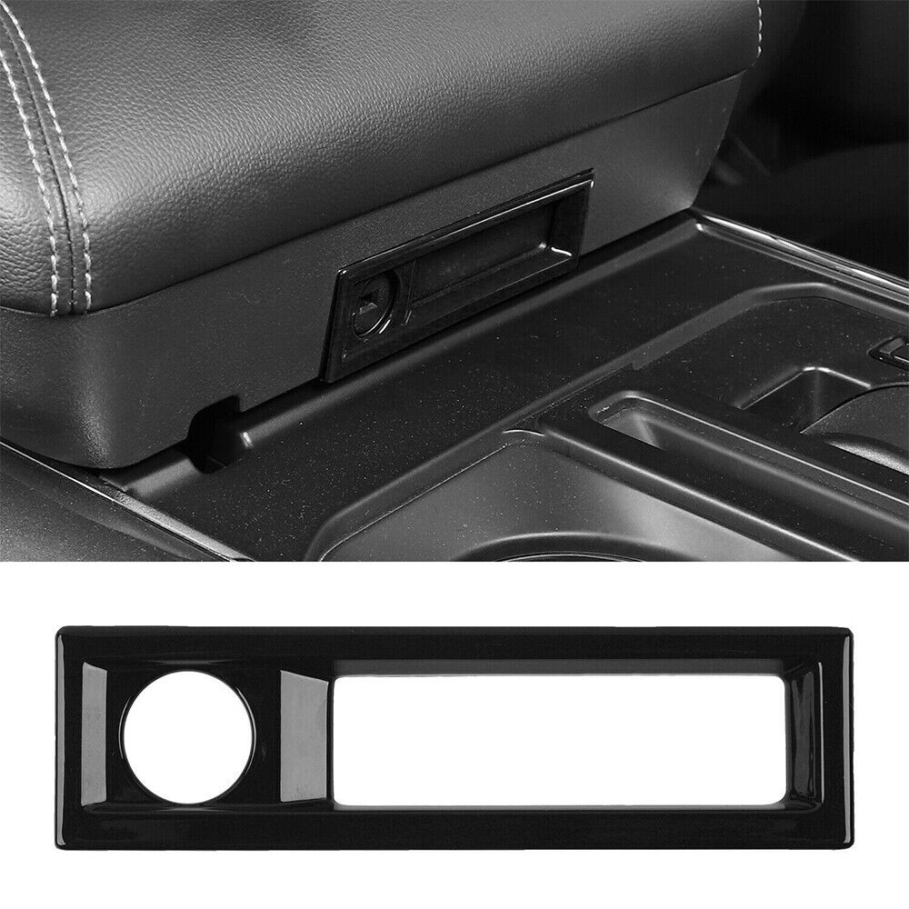 Center Console Armrest Box Switch Cover Trim Frame For Ford F150 2021-2023 Black