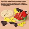 Wooden Shaped Hamburger Column Block Children Toy For Children Brain Training