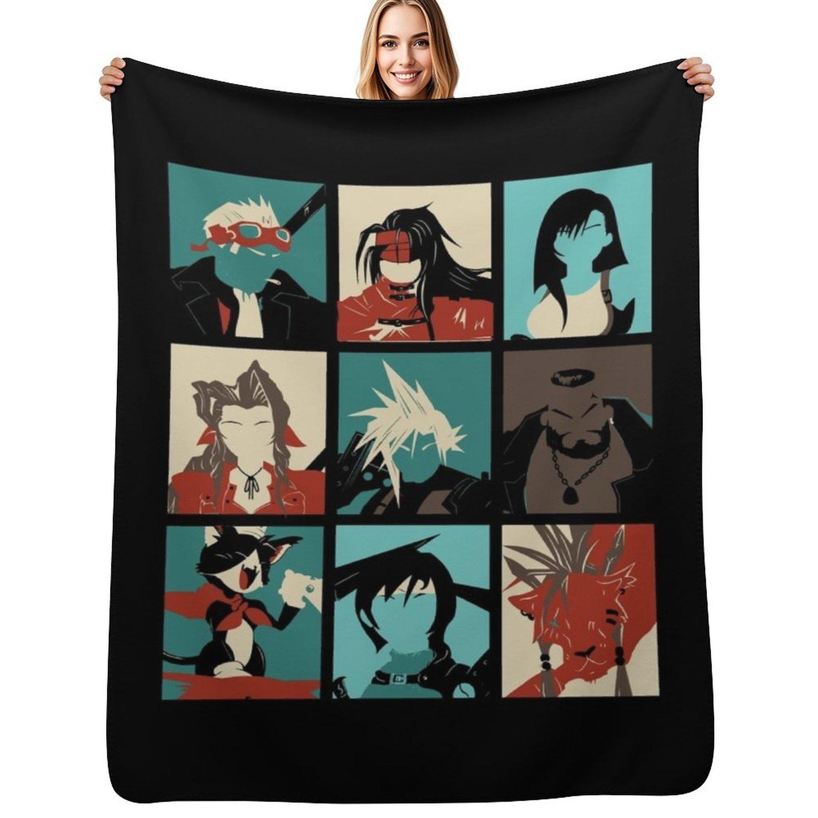 Fantasy Final Seven Throw Blanket Shaggy Furry Soft Blanket for Bedroom Living Room Size: 75*100cm, Weight: 230 GSM