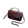 Cowhide Women's Bag Single Shoulder Crossbody Women's Bag Fashionable and Practical Saddle Bag Versatile Simple Brown