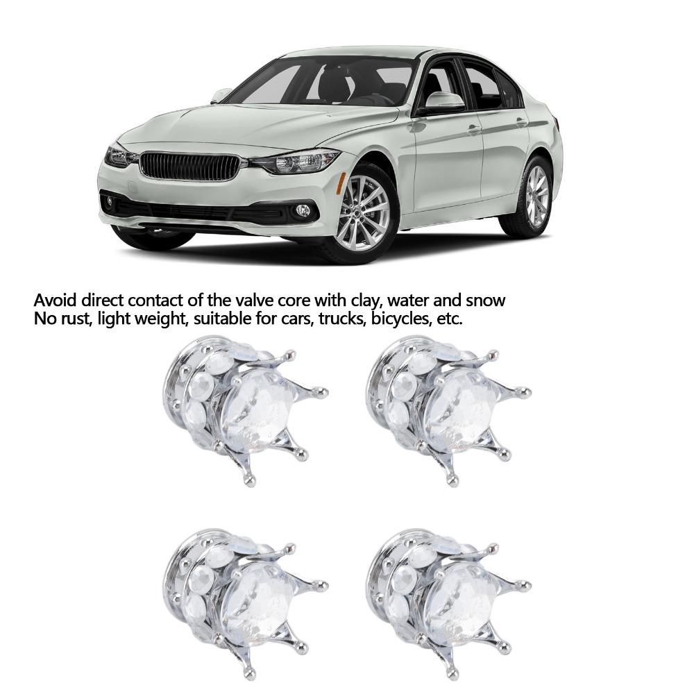 4PCS Crown Diamond Vehicle Car Tire Caps Covers Car Wheel Tire Valve Caps  Customization