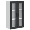 Porto Black Wall Mounted Glass Cabinet 60 X 31 X 100 Cm Particleboard