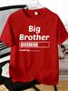 Unisex Light Cotton Crew Neck T Shirt Big Brother Loading Bar Letter Print Family Surprise Gift Short Sleeve Male Daily Casual Top