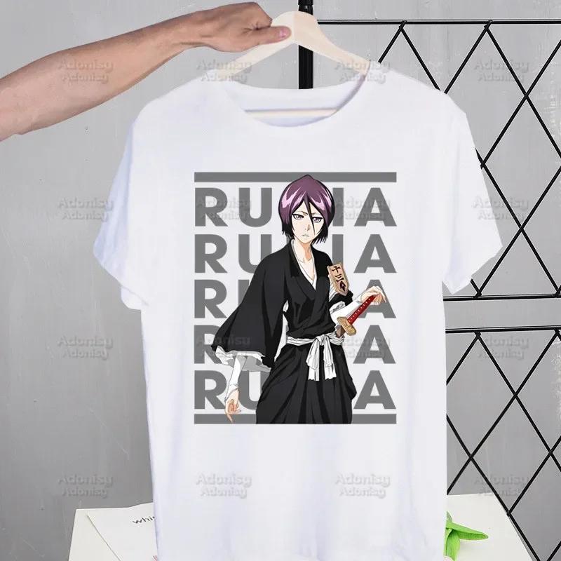 Bleach Anime Kurosaki Ichigo Japanese T Shirt Men Retro Washed Tops Tees Harajuku Tshirt Streetwear Hip Hop Male T-shirts