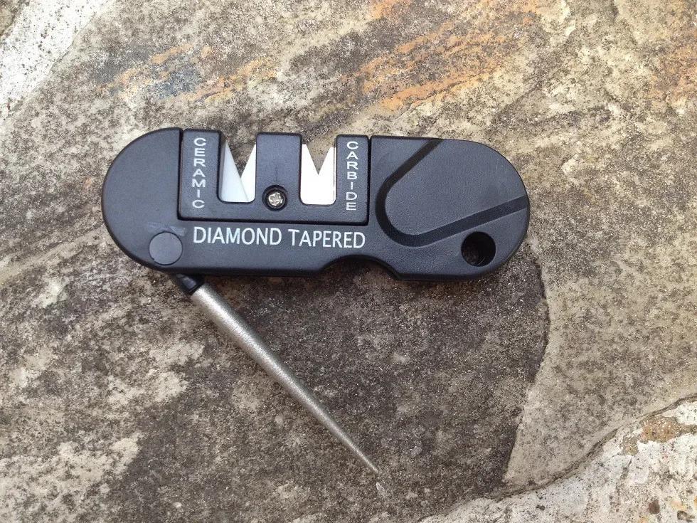 4-v-1 Prenosný Tungsten Keramický Karbidový Nôž Brúsny Kameň Ostrička Ostriť Rybársky Hák Vreckový Diamantový Nástroj Kempovanie Turistika vonkajší
