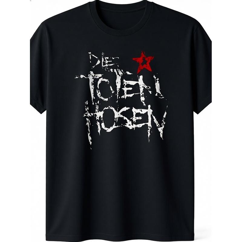 2026 NEW The Dead T-Shirts for Men | Eye-Catching White Graffiti Design with Red Logo, Breathable Round Neck, Short Sleeves, Comfortable Casual
