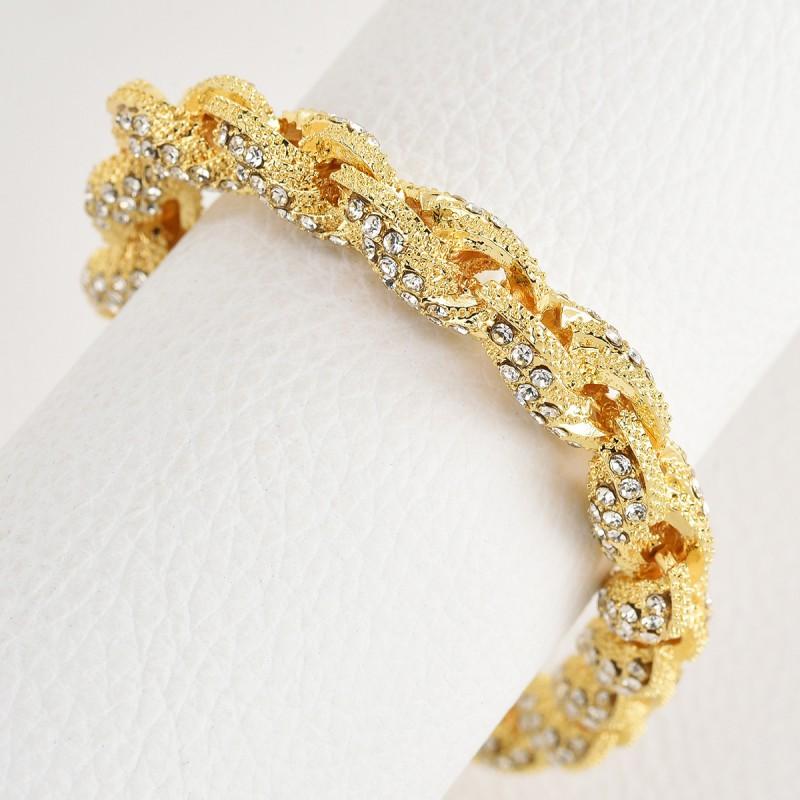 Hip Hop Mens Necklace 10mm Alloy CZ Thick Twisted Cuban Chain Fashion Statement Jewelry