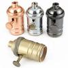 Knob Switch Vintage E27 Lamp Base  DIY Lampholder Edison E26 Filament LED Light Screw Socket Antique Aluminium Lamp Base Fixture