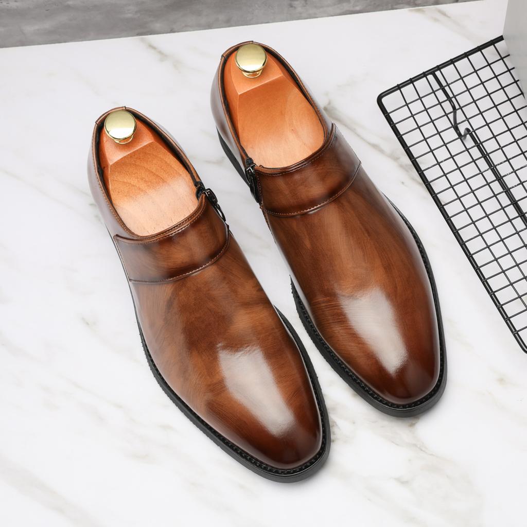 New Purple Formal Shoes for Man Pointed-Toe Men's Dress Shoes Comfortable Slip-On Social Shoes Male Zapatos De Vestir Hombre
