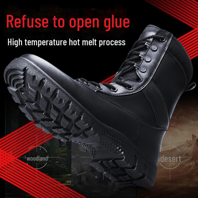 Jihua 3515 Men's Ultra-Light Tactical Combat Boots - High-Top Outdoor Security and Training Footwear