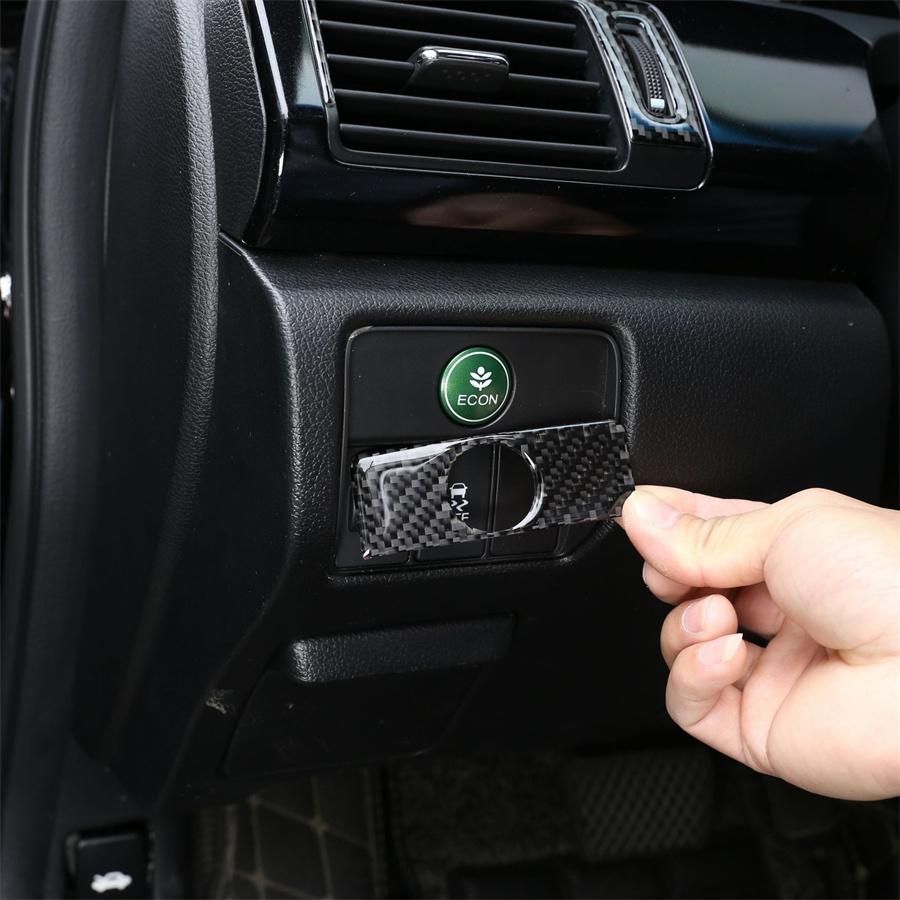 Fit For Honda Accord 2013-2017 100% Carbon Fiber ECON Button Panel Cover