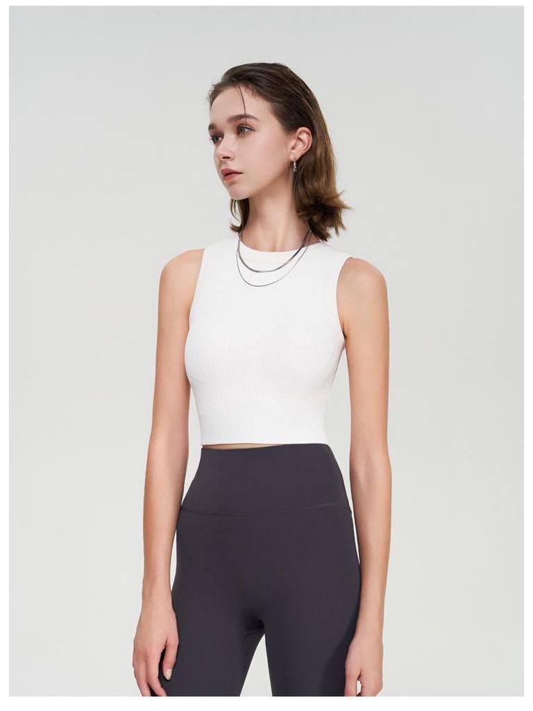 Sömlös Stötdämpande Tränings- och Yogatopp med Integrerad Kupa - 2025 Kollektion