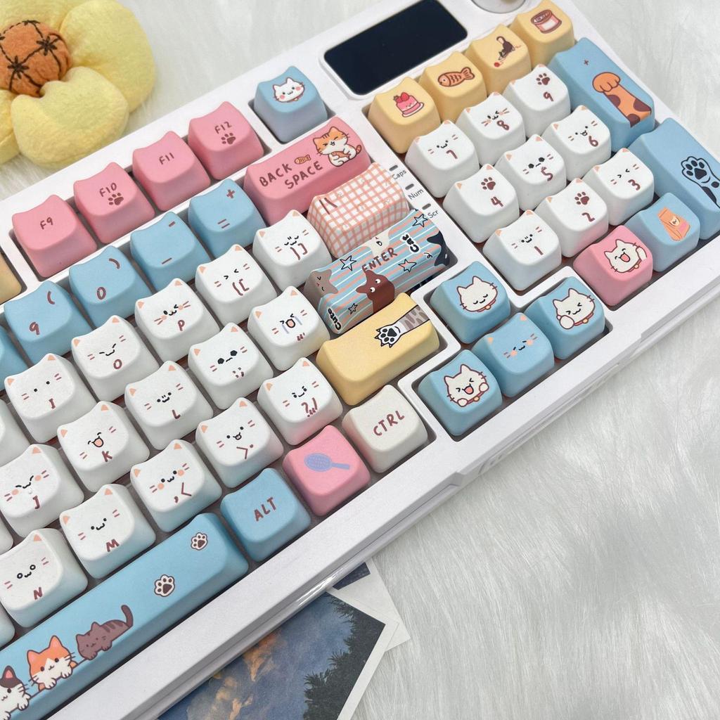 Cat Head Meow Custom Keycaps - MAO Height for Wired Mechanical Keyboards