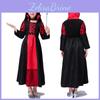 Elegant Black And Red Witch Dress For Kids Sorceress Themed Cosplay Parties