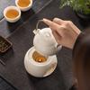 White Porcelain Portable Tea Set with Warming Stove