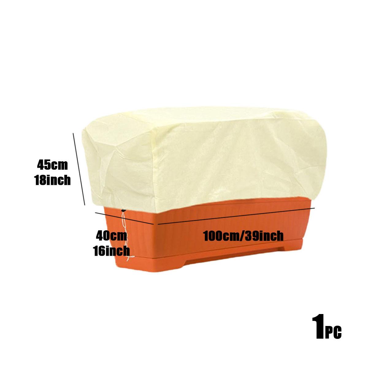 

1 шт. Зимний чехол для защиты растений Квадратная клумба и овощной морозоустойчивый чехол с эластичным подолом, Прочный ПП материал для сада Small бежевый