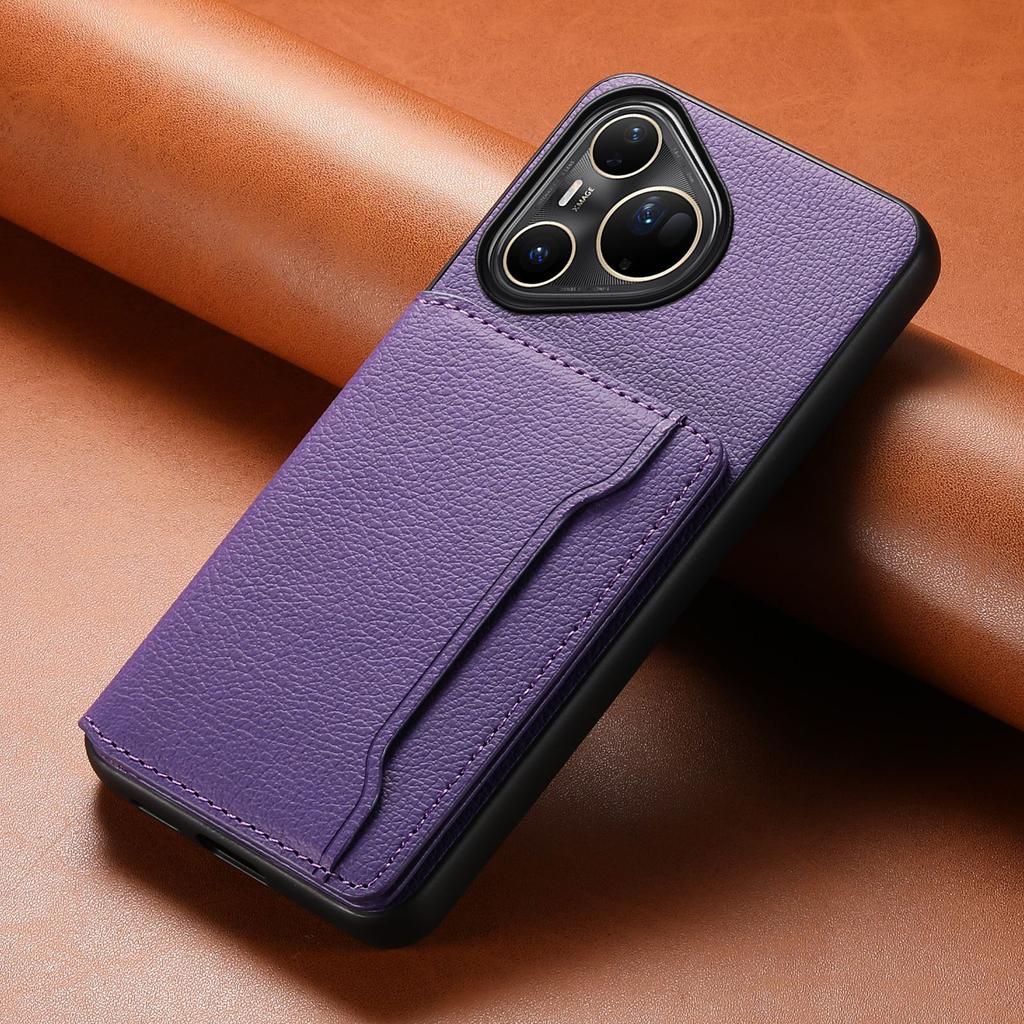 Leather Phone Case for Huawei Pura 80 Ultra Pura70 Pro Plus P60 Mate 70 Mate60 Pro+ Magnetic Card Holder Wallet Bracket Cover