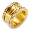 Anello con numeri romani a tre strati per donna, anelli di cristallo girevoli in acciaio inossidabile di lusso, gioielli alla moda per matrimonio femminile