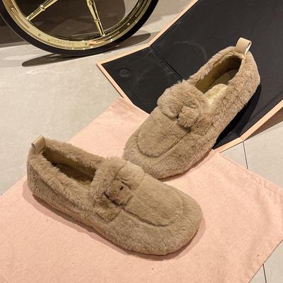 2024 neue Herbst Winter Frauen Casual Wohnungen frauen Mokassins Weiche Slipper Mode Komfort Warme Plüsch Slip auf Weibliche Baumwolle schuhe