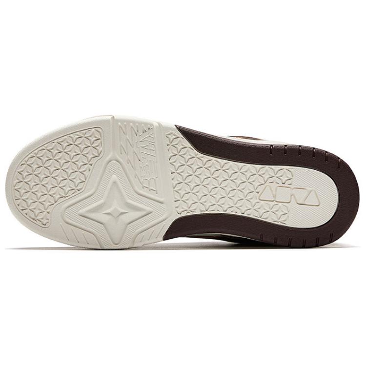 Anta Slip Resistant Abrasion Resistant Low top Skateboard Shoes Men's White/Tan Sneakers 112518040-11